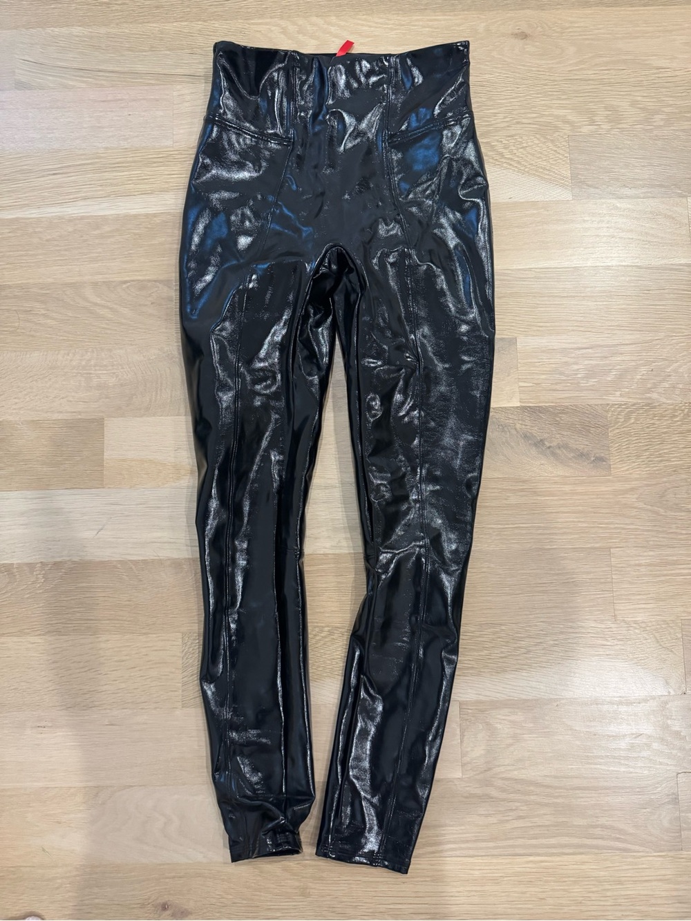 SPANX High-Rise Black Shiny Jeggings